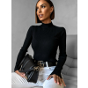 Čierny rebrovaný elegantný svetrík CLOELIA