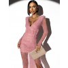 Ružové trblietavé šaty NYKTEUS s riasením
