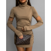 Béžové džersejové šaty SYRINX s oddelenými rukávmi