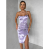 Fialové koktailové šaty WAMPRI s trblietavým ramienkom