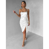 Biele koktailové šaty WAMPRI s trblietavým ramienkom