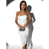 Biele koktailové šaty WAMPRI s trblietavým ramienkom