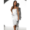 Biele koktailové šaty WAMPRI s trblietavým ramienkom