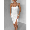 Biele koktailové šaty WAMPRI s trblietavým ramienkom