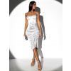 Biele koktailové šaty WAMPRI s trblietavým ramienkom