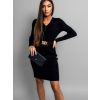 Černé úpletové šaty INKELT s páskem (Veľkosť ONESIZE)