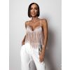 Béžový korzet top HYADY s třásněmi (Veľkosť M/L)