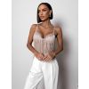 Béžový korzet top HYADY s třásněmi (Veľkosť M/L)