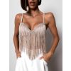 Béžový korzet top HYADY s třásněmi (Veľkosť M/L)