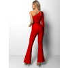 Červený elegantný overal PALLIS na jedno rameno