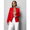 Červené elegantné dvojradové sako AVODO