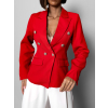 Červené elegantné dvojradové sako AVODO