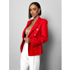 Červené elegantné dvojradové sako AVODO