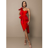 Červené koktailové šaty PERSEN na jedno rameno