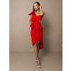 Červené koktailové šaty PERSEN na jedno rameno