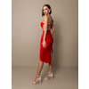 Červené koktailové šaty PERSEN na jedno rameno