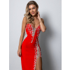 Červené spoločenské šaty HEKUBA s kamienkami