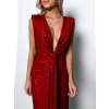 Červené trblietavé šaty CHORILAT s flitrami