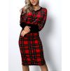 Červené kárované šaty EGERIE (Veľkosť ONESIZE)
