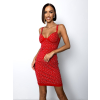 Červené koktailové šaty TEUKROS s kamienkami