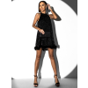 Čierne koktailové šaty LUCRETIA s flitrami