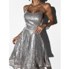 Strieborné áčkové šaty HORATIO s flitrami