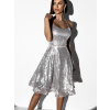 Strieborné áčkové šaty HORATIO s flitrami