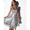 Strieborné áčkové šaty HORATIO s flitrami