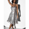 Strieborné áčkové šaty HORATIO s flitrami