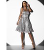 Strieborné áčkové šaty HORATIO s flitrami