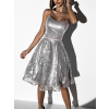 Strieborné áčkové šaty HORATIO s flitrami