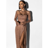 Hnedé večerné zdobené šaty KARMENTA