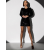 Čierne koktailové šaty TISIFONE s flitrami