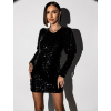 Čierne koktailové šaty TISIFONE s flitrami