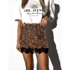 Zlatá minisukňa AMYKOS s flitrami a čipkou