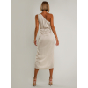Krémové elegantné šaty LIBIOSI na jedno rameno