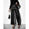 Čierne štýlové koženkové nohavice GALATEIA
