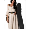Béžové svetrové oversized šaty RUPI (Veľkosť ONESIZE)