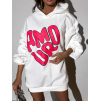 Biela oversized mikina SALUS s nápisom