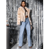 Krémový krátký faux fur kožíšek NIREUS (Veľkosť M/L)