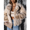 Krémový krátký faux fur kožíšek NIREUS (Veľkosť M/L)