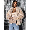 Krémový krátký faux fur kožíšek NIREUS (Veľkosť M/L)