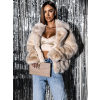 Krémový krátky faux fur kožúšok NIREUS