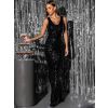 Černé třpytivé dlouhé šaty SOMNUS s flitry (Veľkosť ONESIZE)