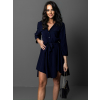 Tmavomodré áčkové košeľové šaty FOGGYEL s viazaním