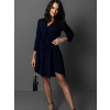 Tmavomodré áčkové košeľové šaty FOGGYEL s viazaním