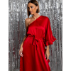 Červené elegantné šaty DORRY cez jedno rameno