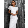 Biele dlhé šaty EUFORBOS s čipkou