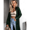 Zelený třpytivý cardigan YURIDIA s flitry (Veľkosť ONESIZE)