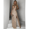 Zlaté trblietavé dlhé šaty AROGANTISEL s flitrami